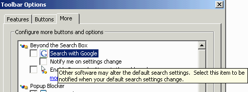 Google Toolbar Options